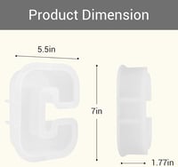 Gartful 3D "C" Betű Szilikon Öntőforma - DIY Dekorációhoz, Süteményekhez 2