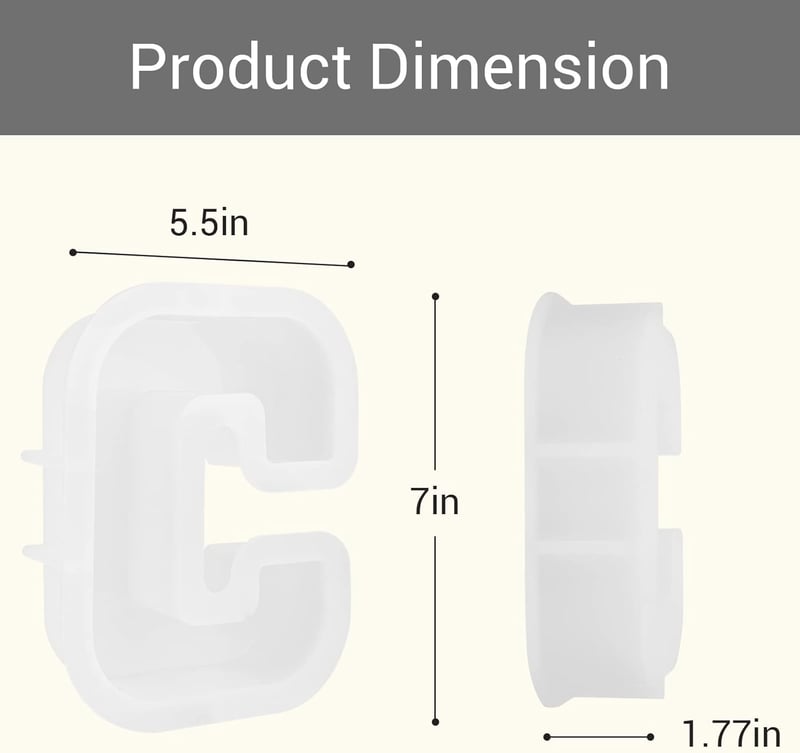 Gartful 3D "C" Betű Szilikon Öntőforma - DIY Dekorációhoz, Süteményekhez