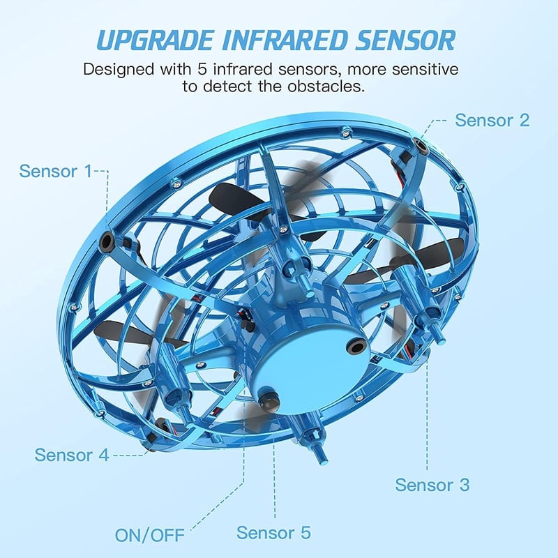 Kriogor UFO Mini Drón - LED-es Repülő Labda Játék Gyerekeknek 360°-os Forgással