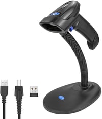 NETUM Bluetooth 2D vonalkód olvasó, vezeték nélküli QR szkenner tartóval, 2000 mAh akkumulátor 1