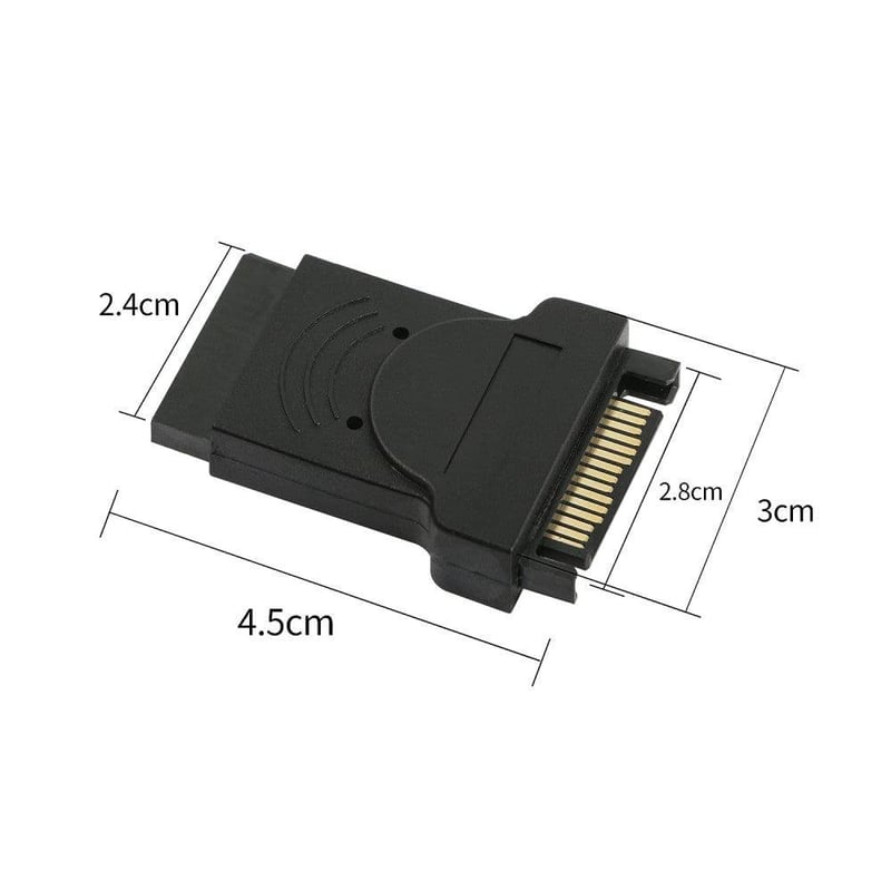 QIANRENON 15 tűs SATA tápkábel hosszabbító HDD, SSD és DVD-hez - 2 db