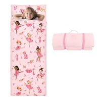 Sac de dormit pentru copii Decalsweet 150x60 cm, fermoar dublu, sac de dormit moale și călduros, pliabil, pentru fete și băieți, cu pernă detașabilă, pentru interior, exterior și camping 1
