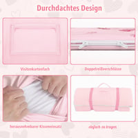 Sac de dormit pentru copii Decalsweet 150x60 cm, fermoar dublu, sac de dormit moale și călduros, pliabil, pentru fete și băieți, cu pernă detașabilă, pentru interior, exterior și camping 5