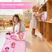 Detský spací vak Decalsweet s vankúšom a prikrývkou, skladací spací vak pre dievčatá s motívom princeznej, 150x60 cm, na vonkajšie aj vnútorné kempovanie 5