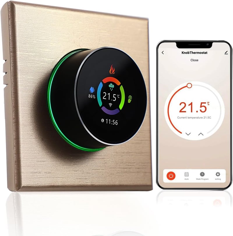 Decdeal WiFi Okos Termosztát - Programozható Fűtésszabályozó Gáz- és Vízkazánhoz, Tuya Kompatibilis, Mobilalkalmazással és Hangvezérléssel, 
