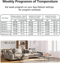 Decdeal WiFi Okos Termosztát - Programozható Fűtésszabályozó Gáz- és Vízkazánhoz, Tuya Kompatibilis, Mobilalkalmazással és Hangvezérléssel,  5
