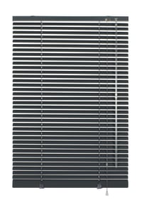 Hliníková lamelová roleta Deco Company s úchytmi na montáž bez vŕtania, na ochranu súkromia a tienenie, bridlicovo sivá farba, 90 x 130 cm 1