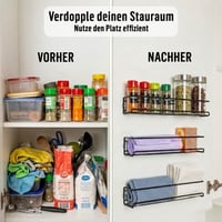 Raft pentru condimente Deco Haus cu montare pe perete fără găurire – set de 4 bucăți, negru, raft suspendat pentru ușa dulapului – 29 x 6,35 x 5 cm 4