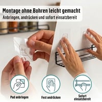 Raft pentru condimente Deco Haus cu montare pe perete fără găurire – set de 4 bucăți, negru, raft suspendat pentru ușa dulapului – 29 x 6,35 x 5 cm 8