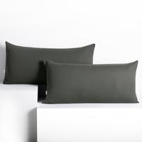 DecoKing 2 kom. jastučnice 40x120 cm Jersey 100% pamuk s patentnim zatvaračem grafit siva Amber 1