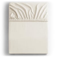 Napínacia plachta DecoKing Amber 200x200 200x220 cm 100% bavlnený džersej na boxspring posteľ, farba ekru 2