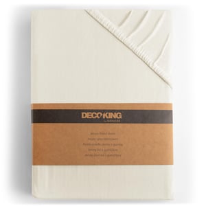 Napínacia plachta DecoKing Amber 200x200 200x220 cm 100% bavlnený džersej na boxspring posteľ, farba ekru