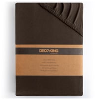 Napínacie prestieradlo DecoKing Amber 200x220 / 220x240 cm, 100 % bavlnený džersej, hnedá farba, elastický chránič matraca pre kontinentálnu posteľ 1
