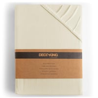 Cearșaf cu elastic DecoKing Amber 80x200 90x200 cm, 100% bumbac pieptănat jerseu, protecție saltea elastică, alb 1