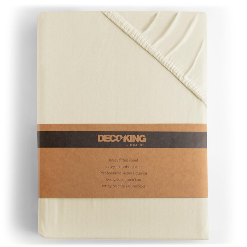 Cearșaf cu elastic DecoKing Amber 80x200 90x200 cm, 100% bumbac pieptănat jerseu, protecție saltea elastică, alb