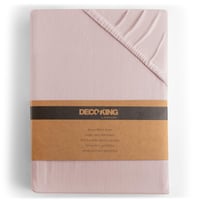 Cearșaf cu elastic DecoKing Amber 80x200 90x200 cm, 100% bumbac jerseu, mov, husă de protecție elastică pentru saltea 1