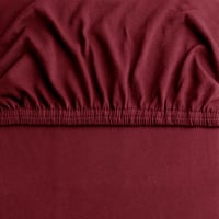 DecoKing Jersey Gumis Lepedő 100% Pamut Fehér Amber Kollekcó - 200 x 200 - 200 x 220, Bordeaux 6