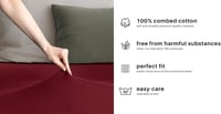 DecoKing Jersey Gumis Lepedő 100% Pamut Fehér Amber Kollekcó - 200 x 200 - 200 x 220, Bordeaux 5