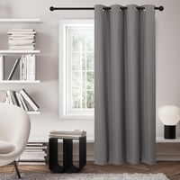 Deconovo 100% Fényzáró Függöny - Tűzálló, Hangszigetelő, Lenvászon Hatású Fényáteresztő Sötétítő Függöny Fém Karikákkal, 214x132 cm, Világos 7