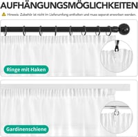 Deconovo 2 darabos voile függöny szett, fehér, 245x140 cm 3