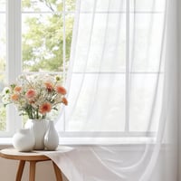 Deconovo 2 darabos voile függöny szett, fehér, 245x140 cm 5