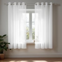 Deconovo 2 db Átlátszó Fényáteresztő Függöny 138x140 cm Fehér 1