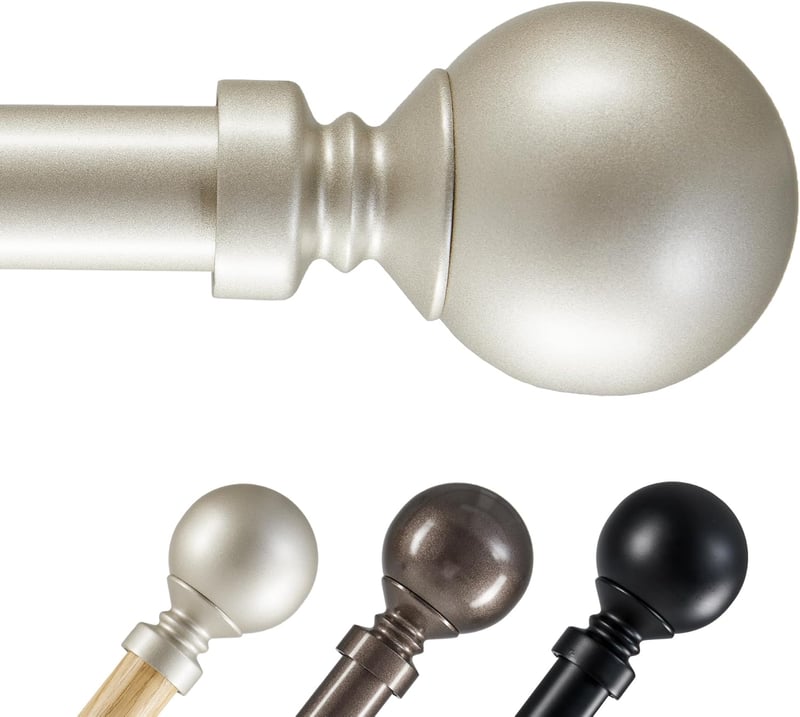 Deconovo Állítható Függönyrúd 77-122 cm - 25 mm Átmérőjű Rozsdamentes Acél Karnis Fali Rögzítéssel, Ezüst, Nehéz Függönyökhöz, Szerszám Nélk