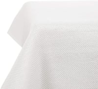 Deconovo Fehér Asztalterítő 150x240 cm - Vízlepergető, Mosható Poliészter Terítő, Téglalap Alakú, Len Hatású 1