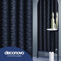 Deconovo Fekete sötétítő hőszigetelő függöny Opaque, mintás 2 db, nappaliba és hálószobába 2