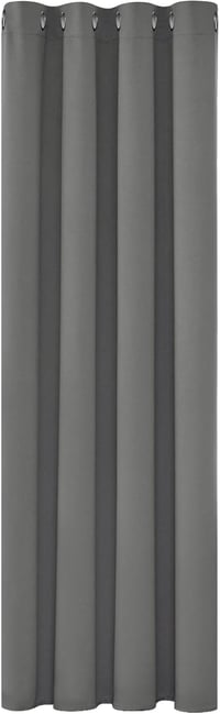 Deconovo Hőszigetelő Sötétítő Függöny Fémkarikákkal - Fényáteresztést Gátló, Vastag, Zajcsökkentő, Világosszürke, 214x132 cm 7