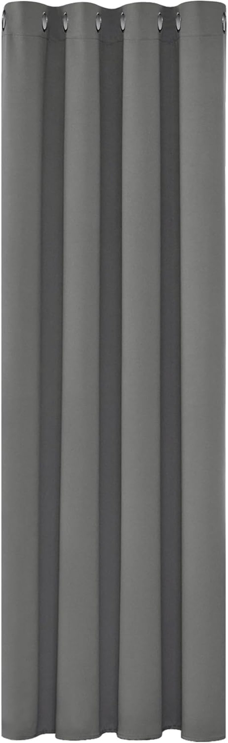Deconovo Hőszigetelő Sötétítő Függöny Fémkarikákkal - Fényáteresztést Gátló, Vastag, Zajcsökkentő, Világosszürke, 214x132 cm