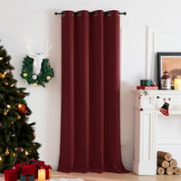 Deconovo Hőszigetelő Sötétítő Függöny Fülekkel - Piros Polyester, 245x140 cm, Zajcsökkentő, Fényblokkoló, Energiatakarékos 7