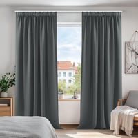 Deconovo Hőszigetelő Sötétítő Függöny Szürke 245x140cm 2db 1