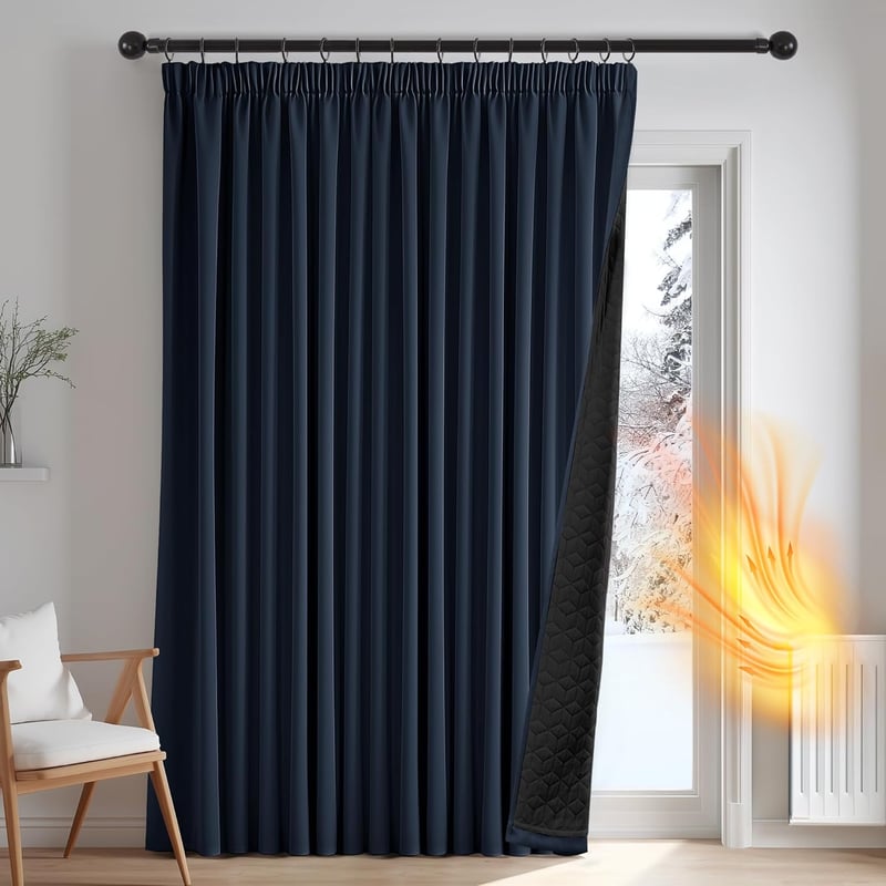 Deconovo Kétréteges Hőszigetelő Sötétítő Függöny 200x220cm Sötétszürke