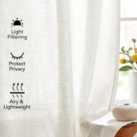 Deconovo Lenvászon Hatású Voile Függöny Fodros Szalaggal 260x140cm Krém 2db 8