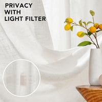 Deconovo Lenvászon Hatású Voile Függöny Fodros Szalaggal 260x140cm Krém 2db 5