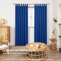 Deconovo royal blue tab top blackout függöny zajcsillapító, 210 x 140 cm, 2 darabos készlet 4