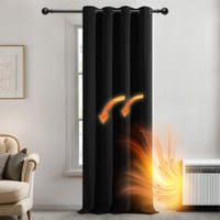 Deconovo čierny zatemňovací záves s krúžkami, tepelnoizolačný blackout záves do jedálne, 140x241 cm, 1 kus, čierny 1