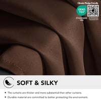 Deconovo Sötétbarna Blackout függöny szemkarikákkal hálószobába 245 x 140 cm magasság x szélesség termál sötétítő 1 db 6