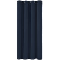 Deconovo Zastori za zamračivanje s metalnim ringovima - Zvučno izolirani, blokiraju svjetlost, termoizolacijski poliesterski zastori za spavaću sobu, tamnoplavi, 138x132 cm 1