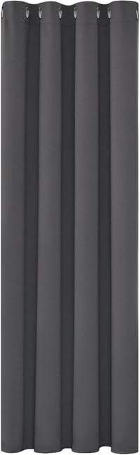 Deconovo Sötétítő Függöny Fémkarikás 160x132 cm Hőszigetelő Fényáteresztést Gátló Zajcsökkentő Sötétszürke - H160 x B132 cm (1er Pack), Darkgray 1