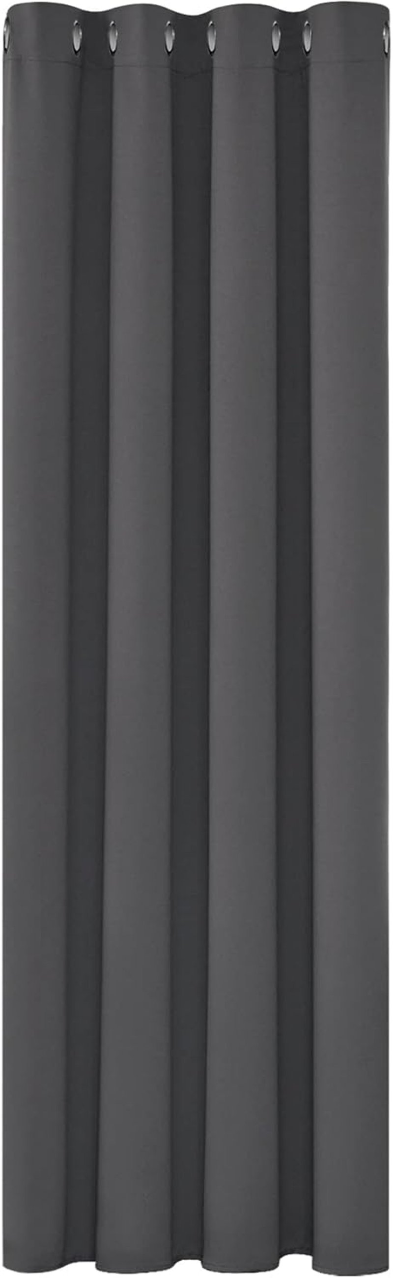 Deconovo Sötétítő Függöny Fémkarikás 160x132 cm Hőszigetelő Fényáteresztést Gátló Zajcsökkentő Sötétszürke - H160 x B132 cm (1er Pack), Darkgray
