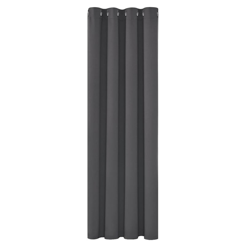 Zatemňovací záves Deconovo s kovovými krúžkami 160x132 cm, termoizolačný, nepriehľadný, zvuk pohlcujúci, tmavosivý