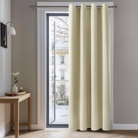 Deconovo Sötétítő Függöny Fémkarikás - Hőszigetelő, Hangszigetelő Blackout Függöny Nappaliba, Hálószobába - 274x132 cm, Bézs 1