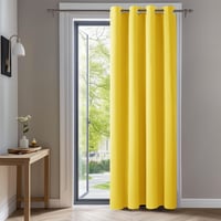 Deconovo Sötétítő Függöny Fémkarikás, Hőszigetelő, Mustársárga, 240x140 cm, Napfény- és Zajszűrő, Hálószobába, Nappaliba 1