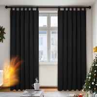 Deconovo Sötétítő Függöny Fülös 245x140cm Fekete 2db Hőszigeteléses 2