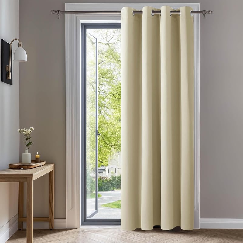 Deconovo Sötétítő Függöny Hőszigetelő Funkcióval - 240x140 cm Bézs Fényáteresztés Gátló Polyester Ablakfüggöny Zajcsökkentő Hatással