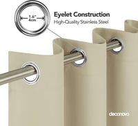 Deconovo Sötétítő Függöny Hőszigetelő Funkcióval - 240x140 cm Bézs Fényáteresztés Gátló Polyester Ablakfüggöny Zajcsökkentő Hatással 5