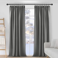 Deconovo Sötétítő Függöny Ráncolható Szalaggal - Világosszürke Hőszigetelő Blackout Függöny Hálószobába, 175x140 cm, 2 db-os Szett 2
