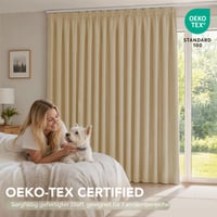 Perdea Opacă Deconovo cu Bandă de Încrețire, Culoare Champagne, Draperie Blackout pentru Blocarea Luminii, pentru Sufragerie și Dormitor 3